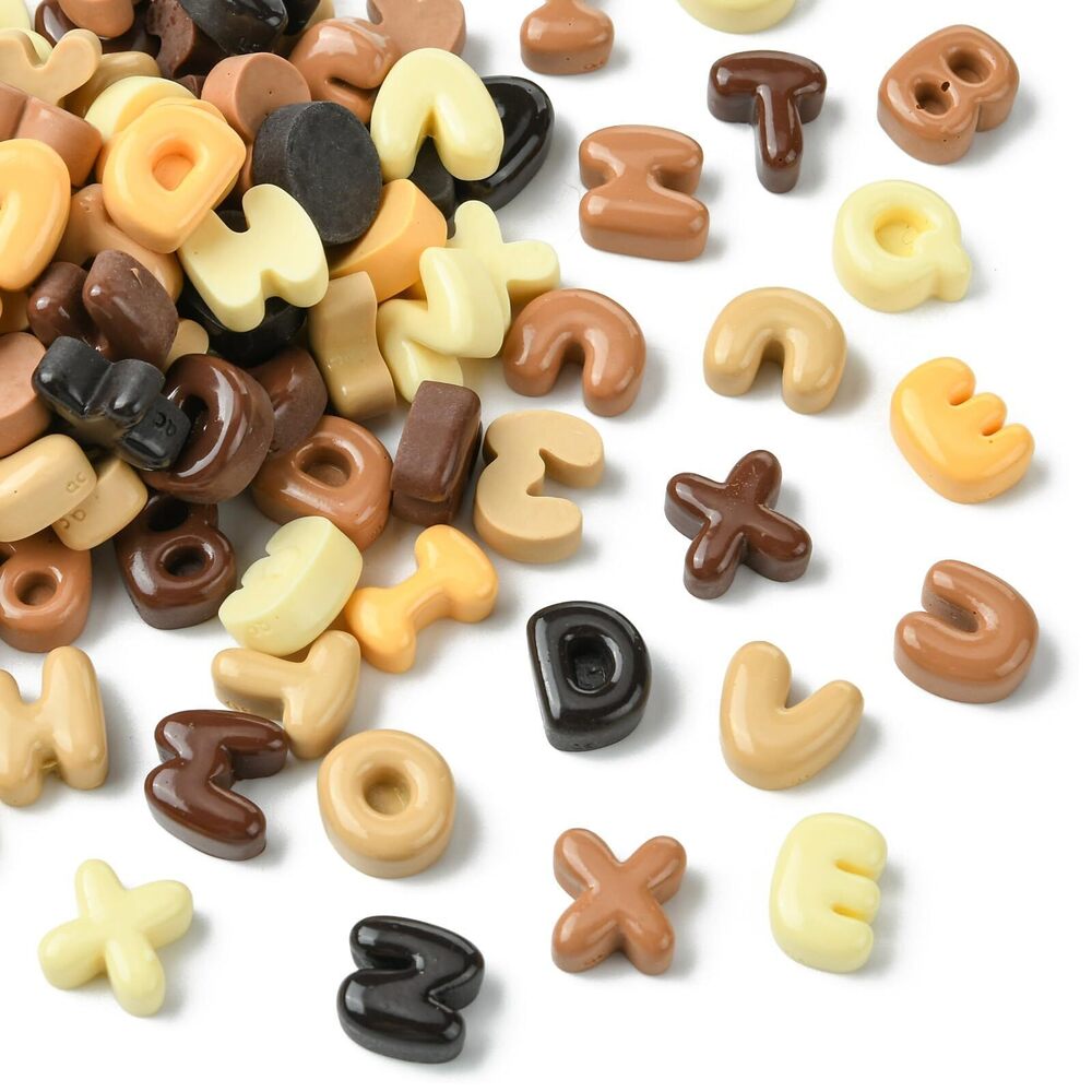 2572 100pcs Random Resin Letter Cabochons Plastic Alphabet Embellishments